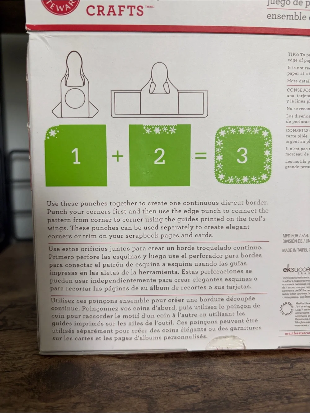 Martha Stewart White Snowflake Edge and Corner Paper Punch Set